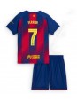 Barcelona Ferran Torres #7 Domácí dres pro děti 2025-26 Krátký Rukáv (+ trenýrky)